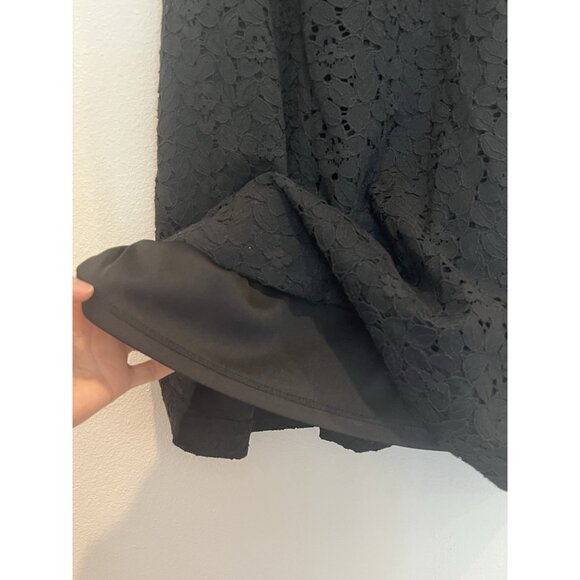 Betsey Johnson Women’s Off Shoulder Dress Size 8 Black Embroidery Zipper Ruffle - Picture 11 of 11